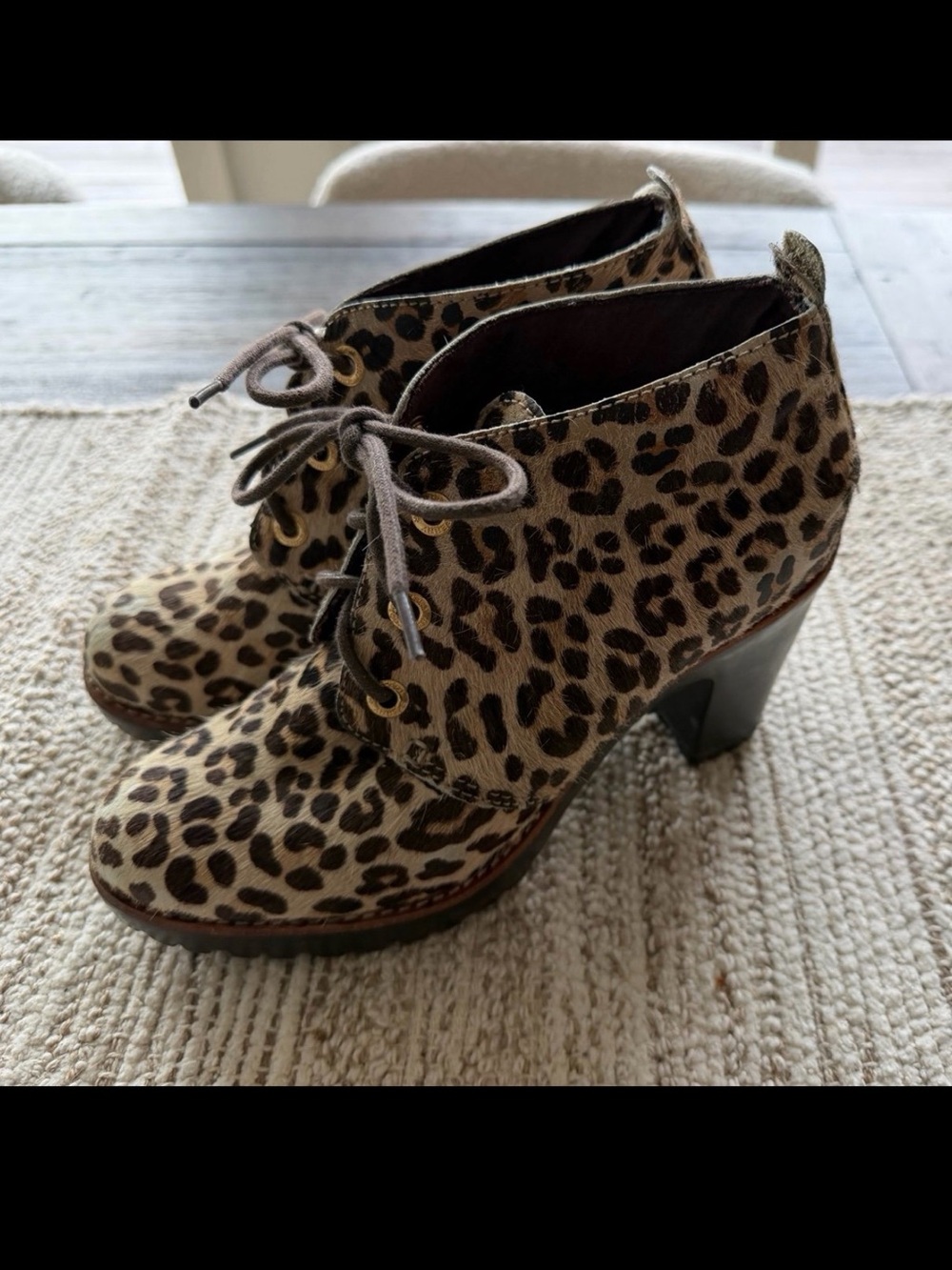 Sperry Topsider Princeton Leopard Print Chunky Heel Boots